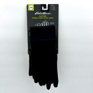 EDDIE BAUER, BLACK ALPINE GLOVES, FLEECE LINERS, L/XL,4 WAY STRETCH, BREATHABLE